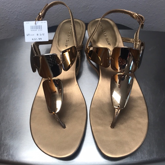 Montego Bay Club Shoes - Ladies gold sandals